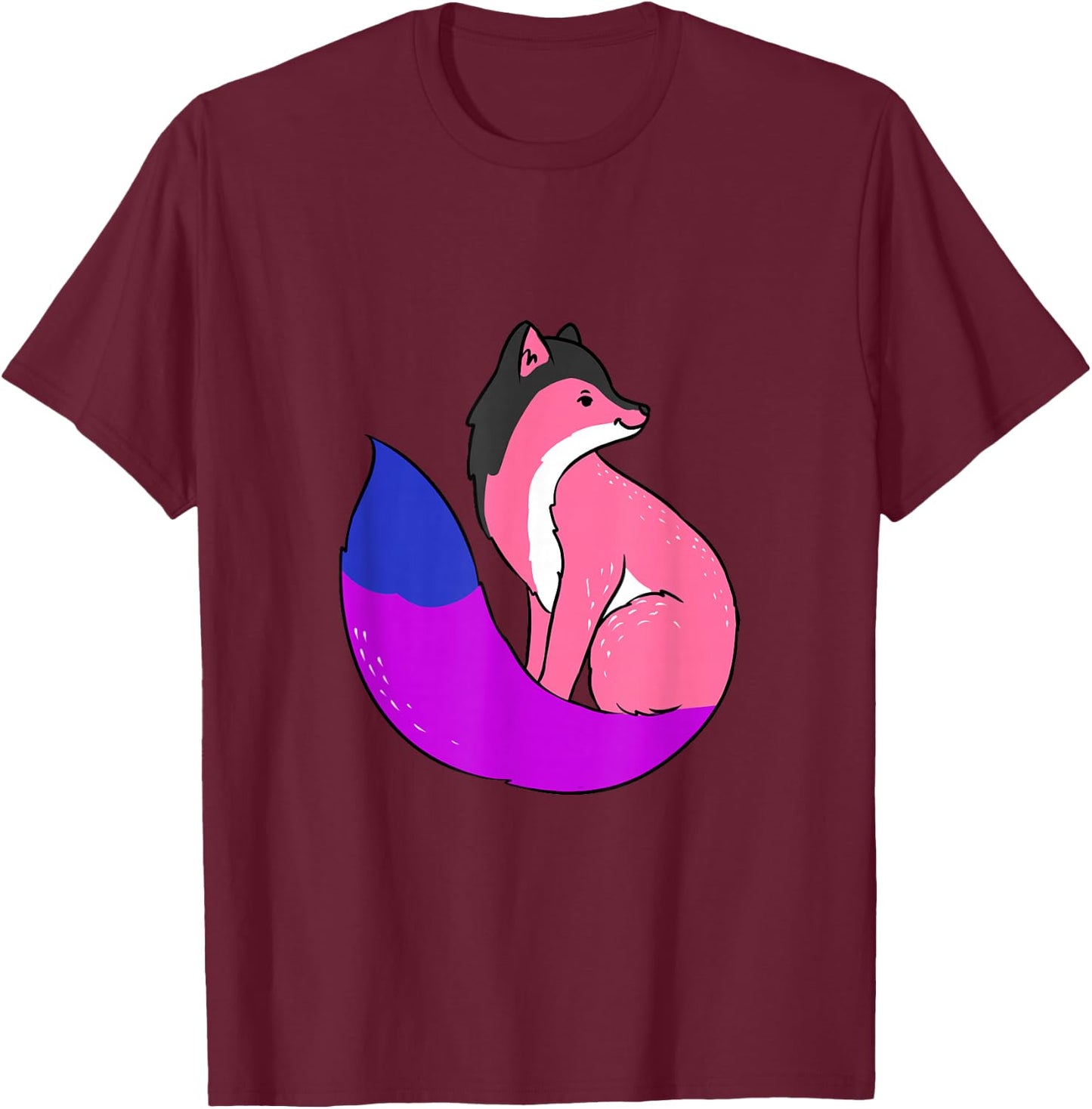 Genderfluid Pride Fox Genderfluid T-Shirt - T-Shirt | Maroon