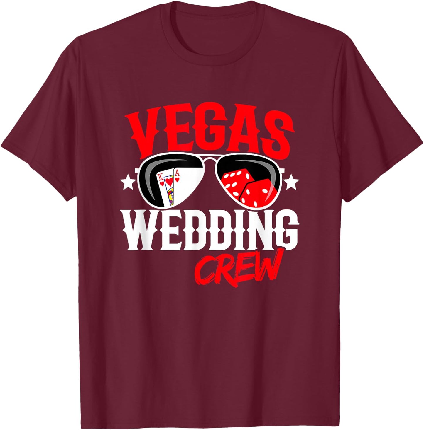 Las Vegas Wedding Party - Married in Vegas - Vegas Wedding T-Shirt - T-Shirt | Maroon