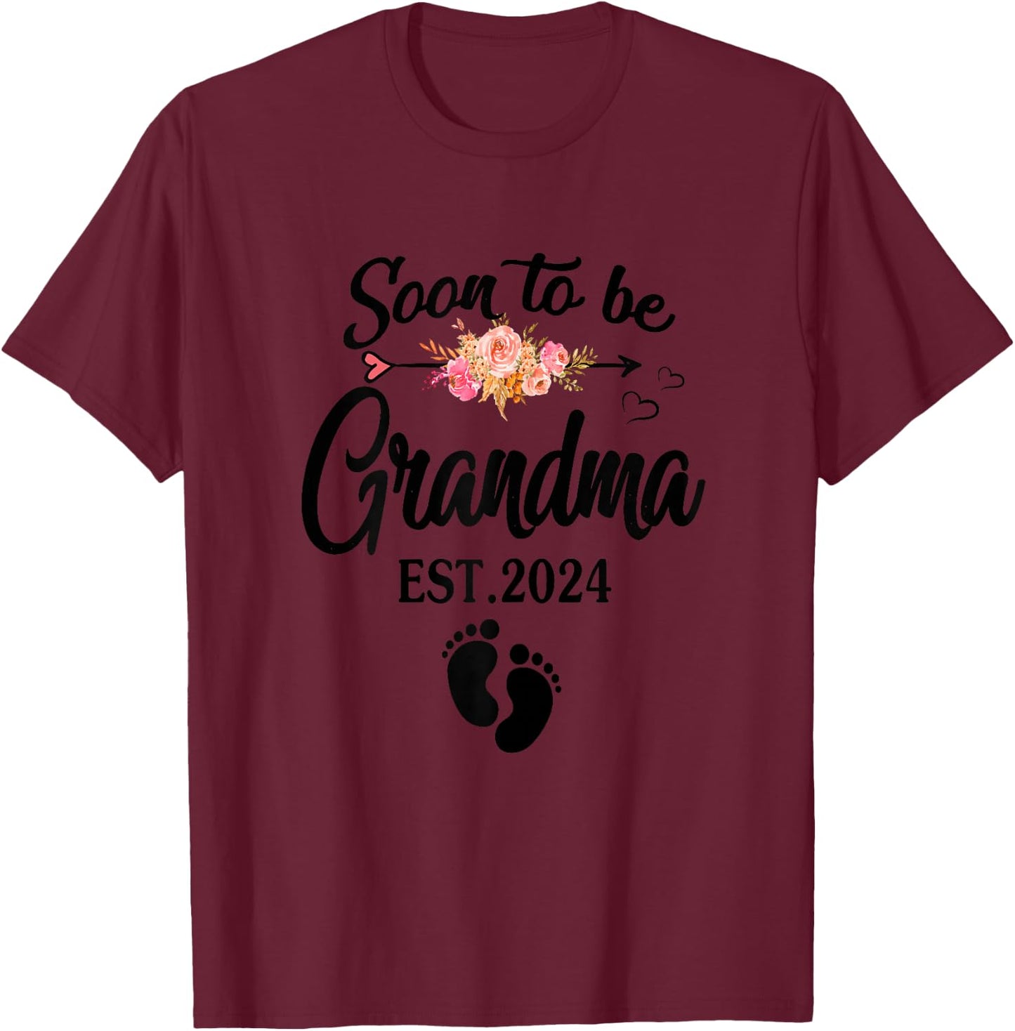 Soon to be Grandma 2024 Shirt Mother's Day For New Grandma T-Shirt - T-Shirt | Maroon