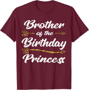 Big Brother Of The Birthday Princess party Matching Family T-Shirt - T-Shirt | Maroon