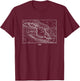 Catalina Island Nautical Marine Chart T-Shirt - T-Shirt | Maroon
