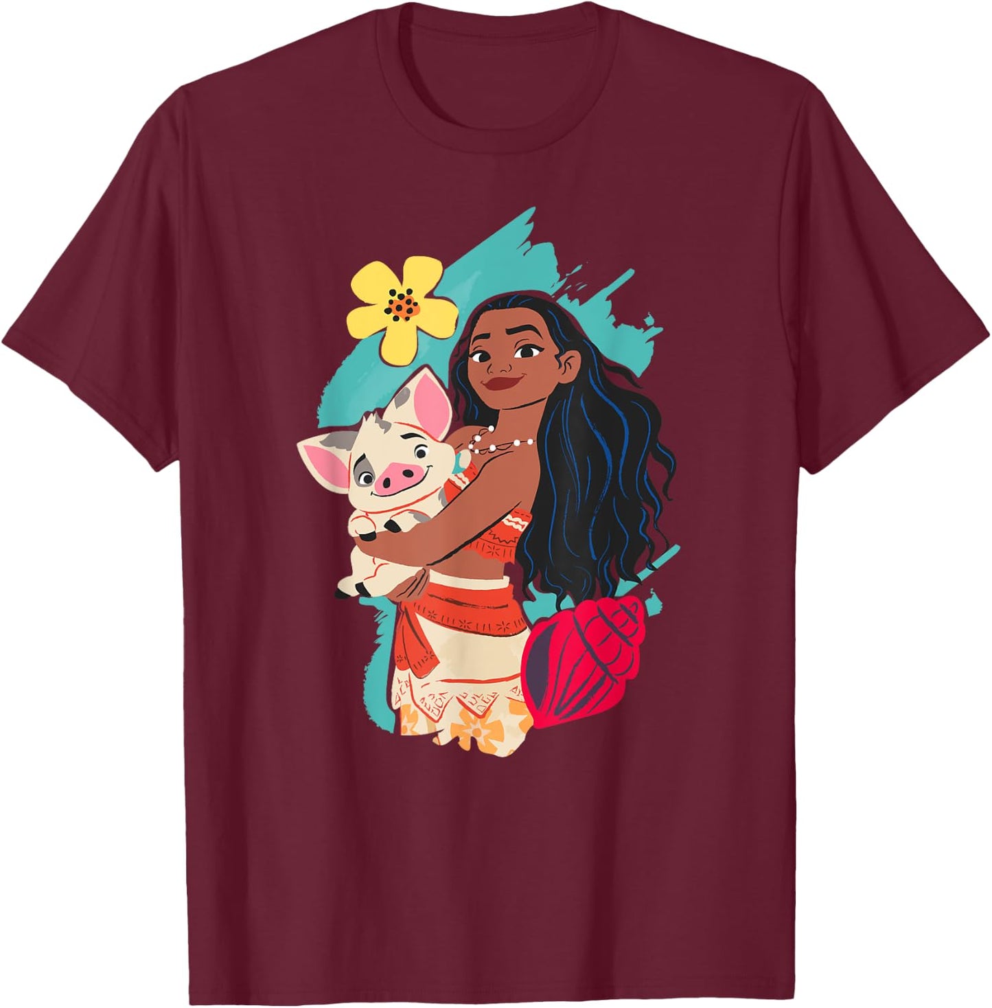 Disney Princess Moana and Pua T-Shirt - T-Shirt | Maroon