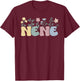 Groovy Nene Grandmother Flowers Nene Grandma T-Shirt - T-Shirt | Maroon