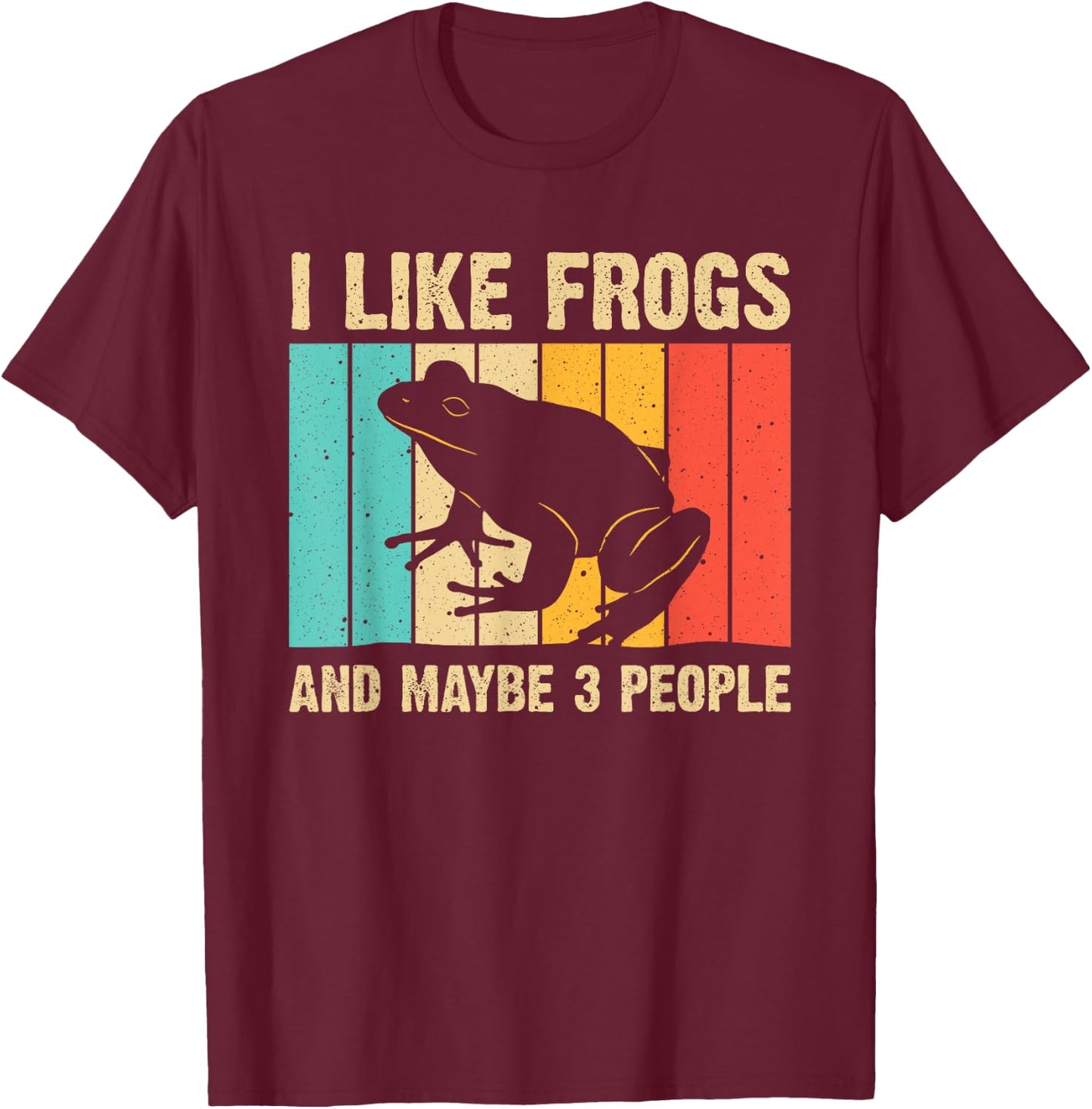 Cute Frog Design For Toad Lover Men Women Amphibian Animals T-Shirt - T-Shirt | Maroon