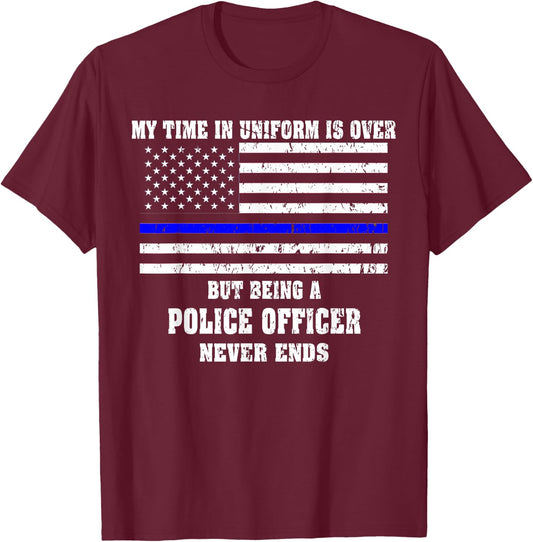 Retired Police Officer Retired Cop T-Shirt - T-Shirt | Maroon