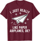 Funny Paper Airplane T-Shirt - T-Shirt | Maroon