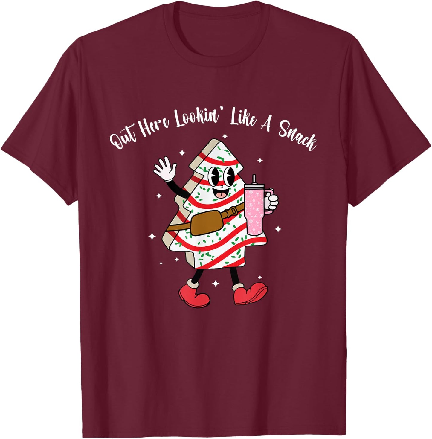 Boojee Out Here Lookin Like A Snack Funny Christmas T-Shirt - T-Shirt | Maroon