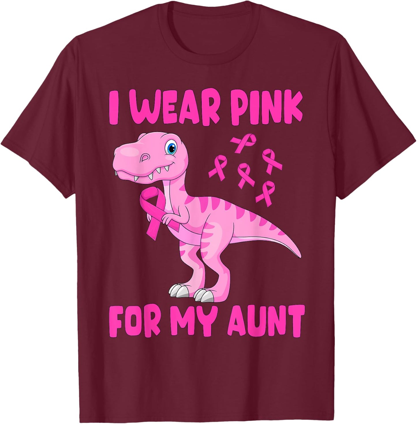 I Wear Pink For My Aunt Breast Cancer Awareness Toddler Kids T-Shirt - T-Shirt | Maroon