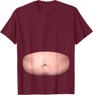 Funny Dad Fat Belly Realistic Hilarious Costume Essential T-Shirt - T-Shirt | Maroon