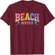 Beach Besties Summer Vibes Fun Time T-Shirt - T-Shirt | Maroon