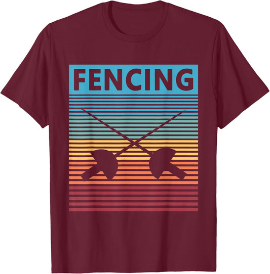 Fencing Retro Vintage Fencing T-Shirt - T-Shirt | Maroon