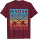 Fencing Retro Vintage Fencing T-Shirt - T-Shirt | Maroon