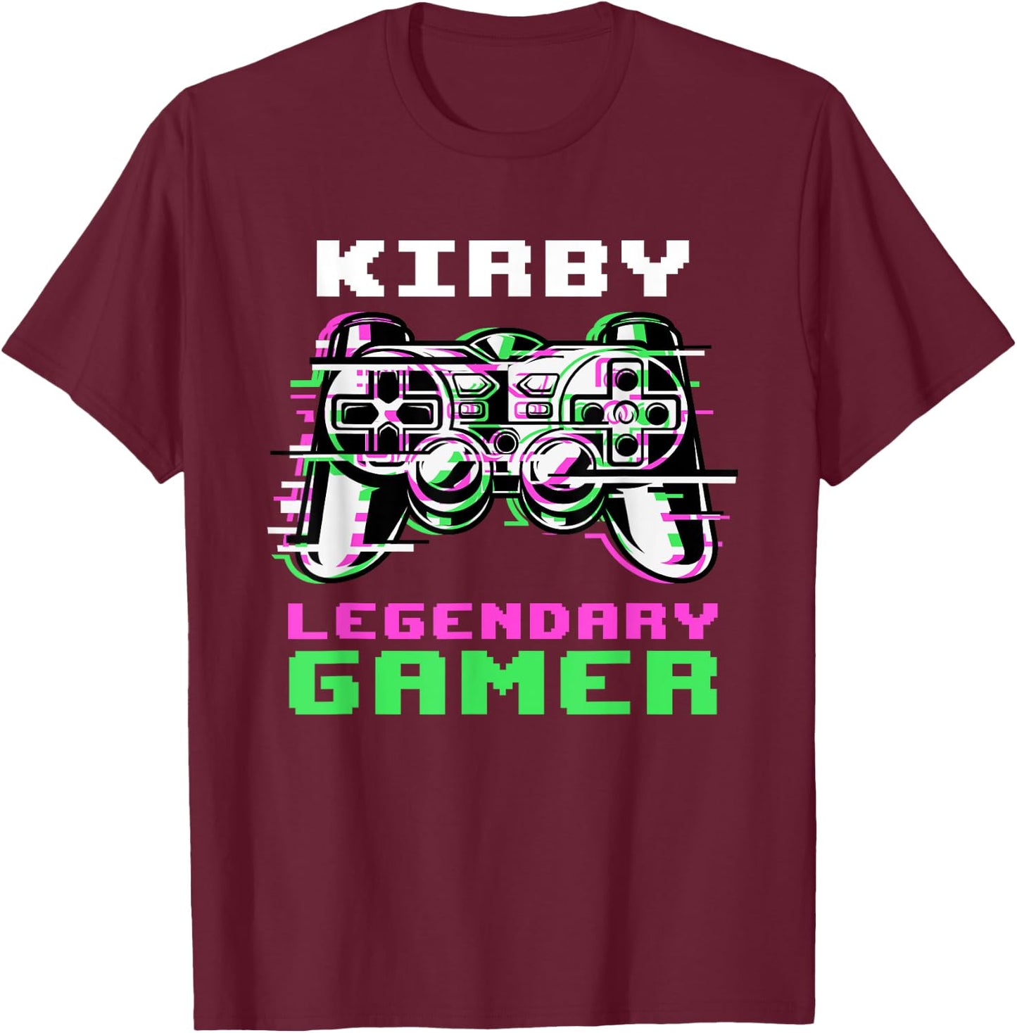 Kirby - Legendary Gamer - Personalized T-Shirt - T-Shirt | Maroon