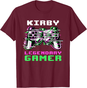 Kirby - Legendary Gamer - Personalized T-Shirt - T-Shirt | Maroon