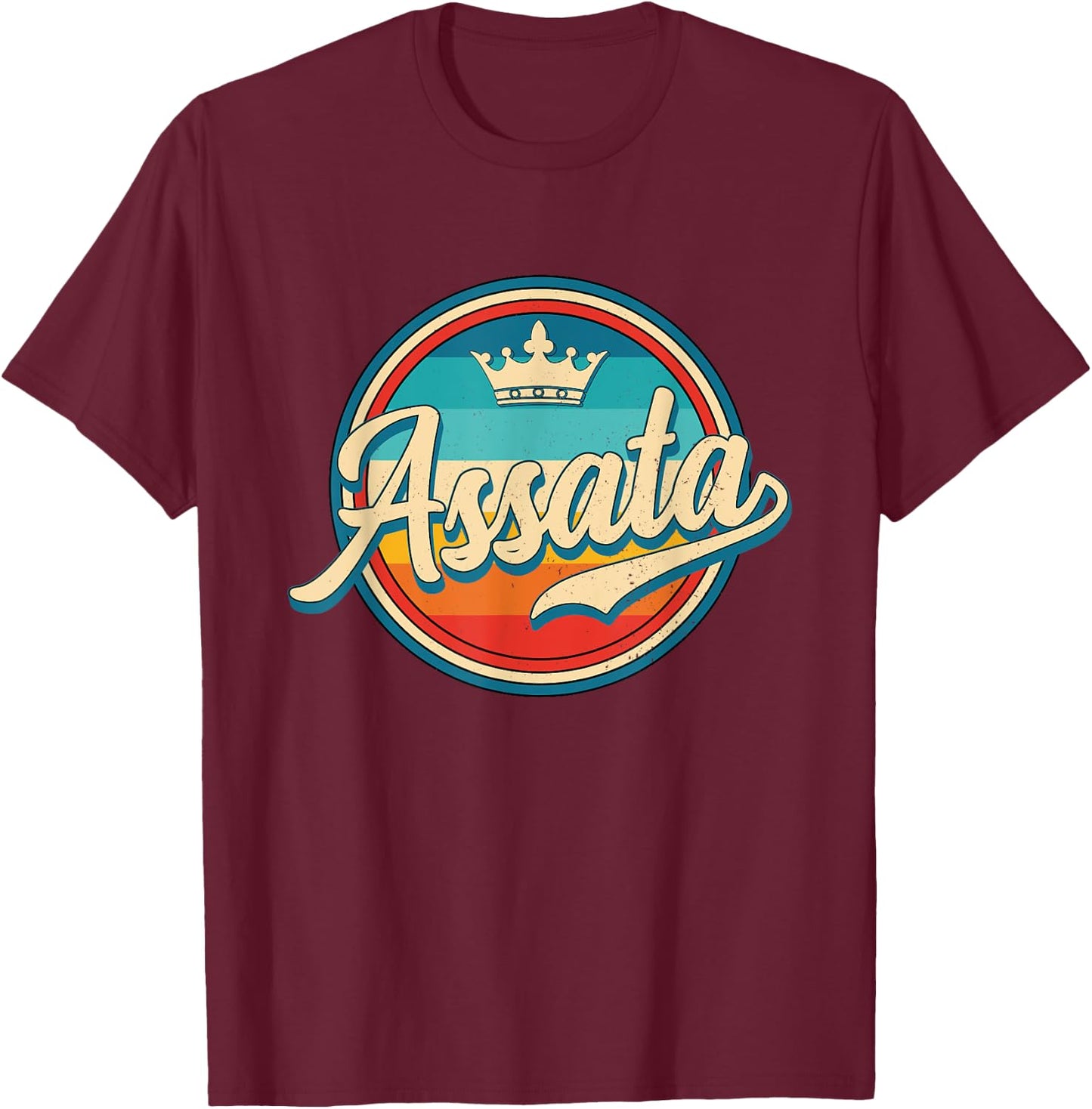 Assata Retro Name Funny Vintage First Name Assata T-Shirt - T-Shirt | Maroon