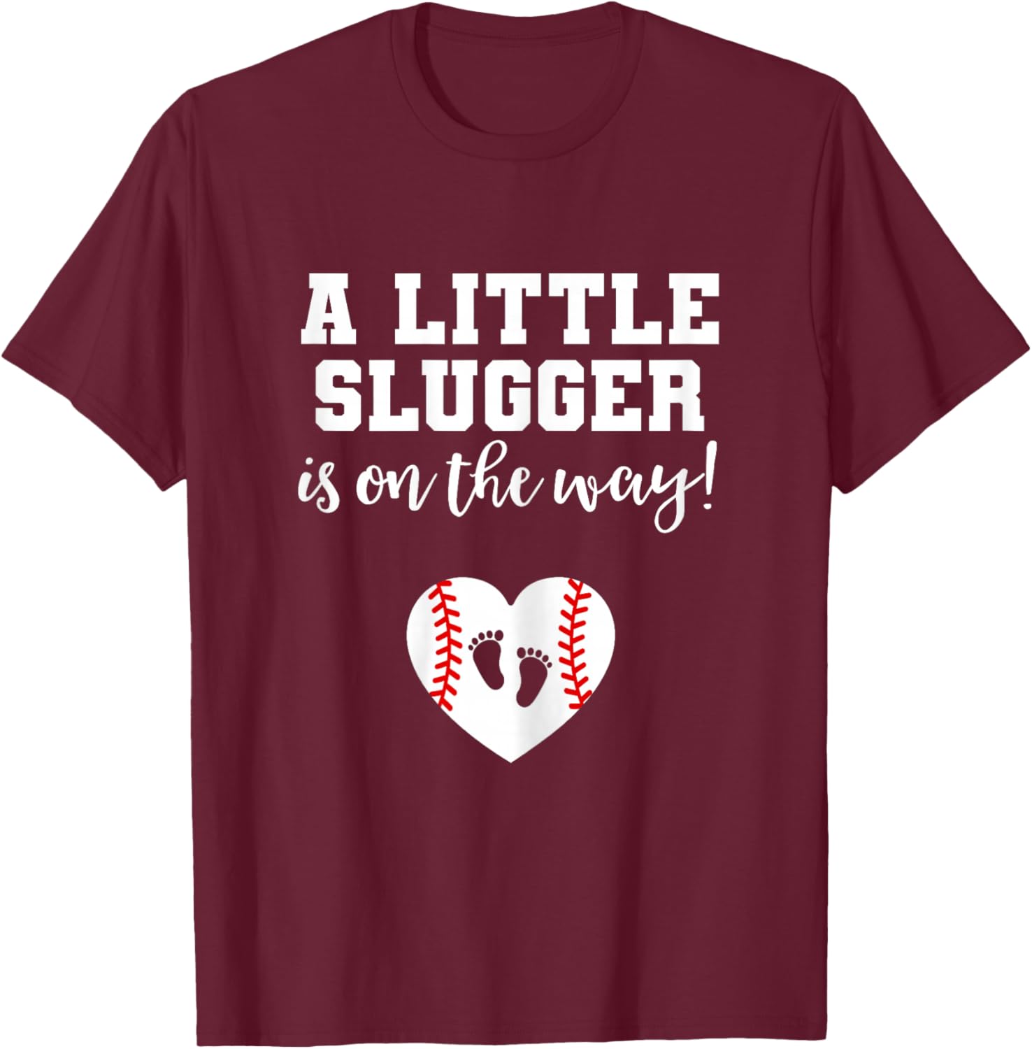Baseball Pregnancy Announcement Shirt Spring Baby Reveal T-Shirt - T-Shirt | Maroon