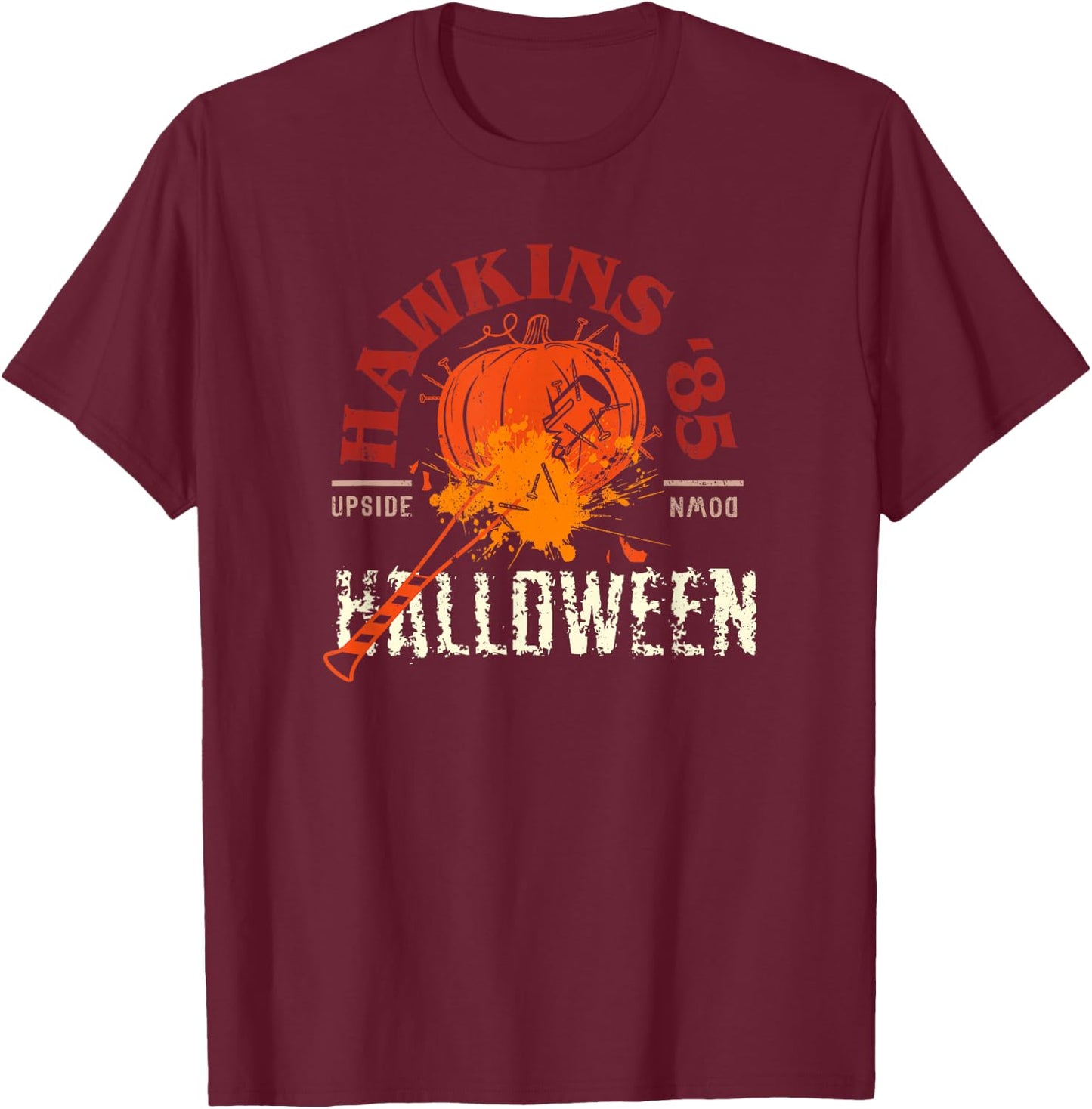 Stranger Things Halloween Hawkins '85 Upside Down T-Shirt - T-Shirt | Maroon