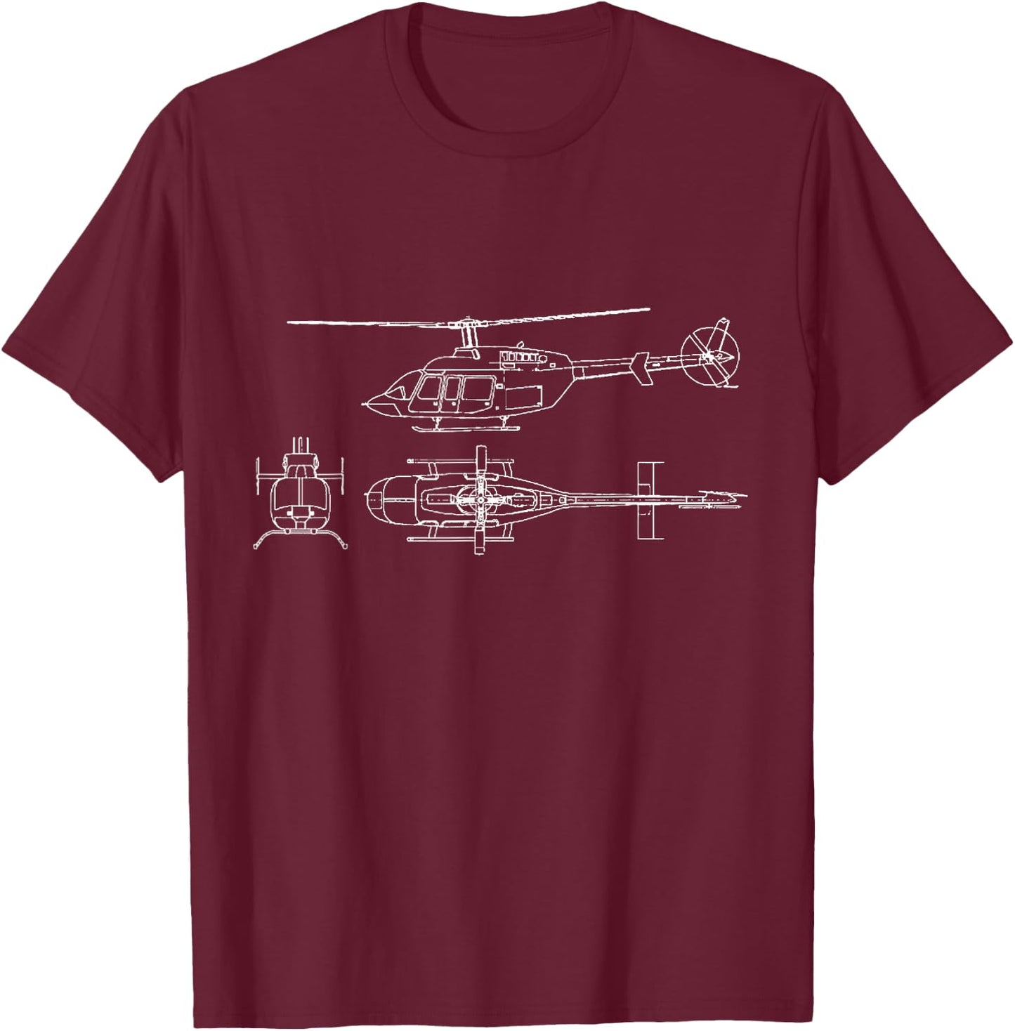 Bell 407 helicopter pilot or crew Gift for aviation T-Shirt - T-Shirt | Maroon
