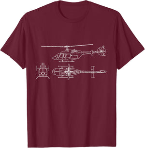 Bell 407 helicopter pilot or crew Gift for aviation T-Shirt - T-Shirt | Maroon