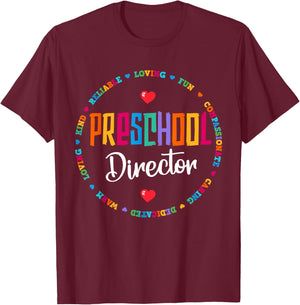 Preschool Director Back to School Daycare Appreciation Thank T-Shirt - T-Shirt | Maroon