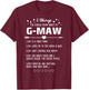 5 Things you Should Know About My G-Maw Family Matching T-Shirt - T-Shirt | Maroon