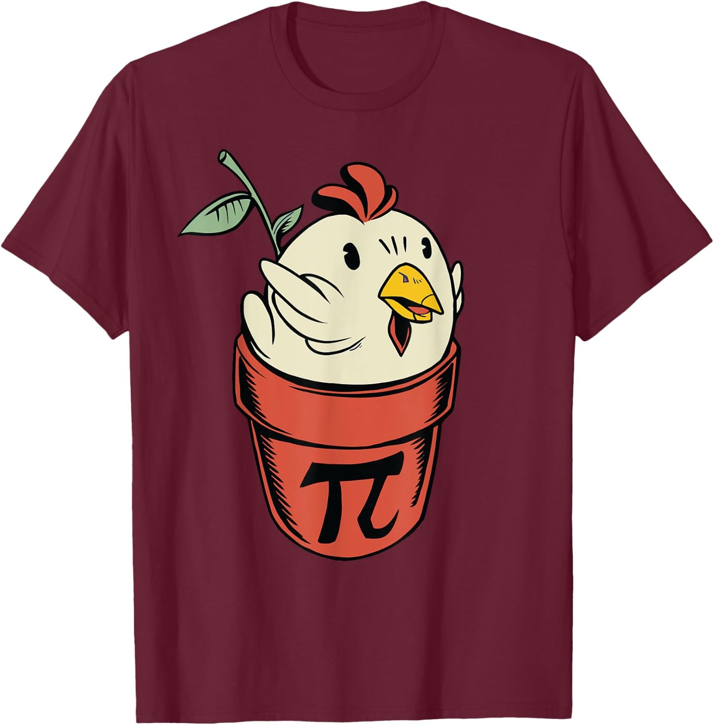 Chicken Pot PI Day Men Women Kids Math funny teacher T-Shirt - T-Shirt | Maroon