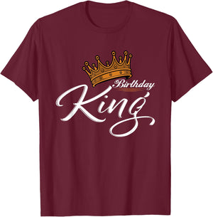 Crown with writing birthday KING T-Shirt - T-Shirt | Maroon