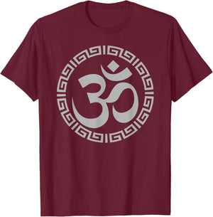 Om Ohm Yoga Symbol Meditation Yoga T-Shirt - T-Shirt | Maroon