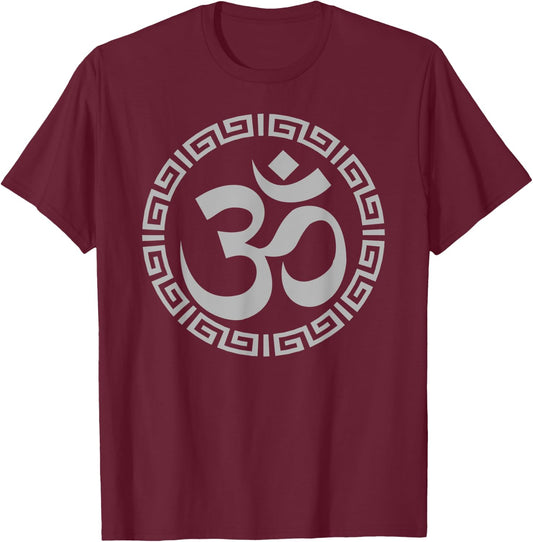 Om Ohm Yoga Symbol Meditation Yoga T-Shirt - T-Shirt | Maroon
