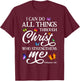 Philippians 4:13 I Can Do All Things Butterfly Bible Verse T-Shirt - T-Shirt | Maroon