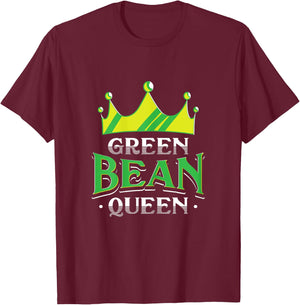 Green Bean Queen Artwork For A Vegan Woman T-Shirt - T-Shirt | Maroon