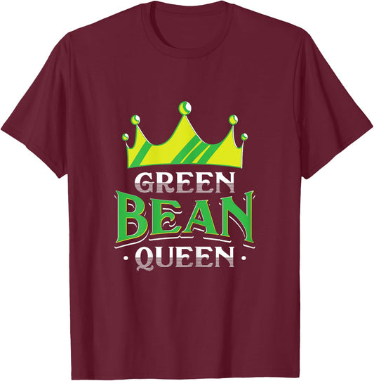 Green Bean Queen Artwork For A Vegan Woman T-Shirt - T-Shirt | Maroon