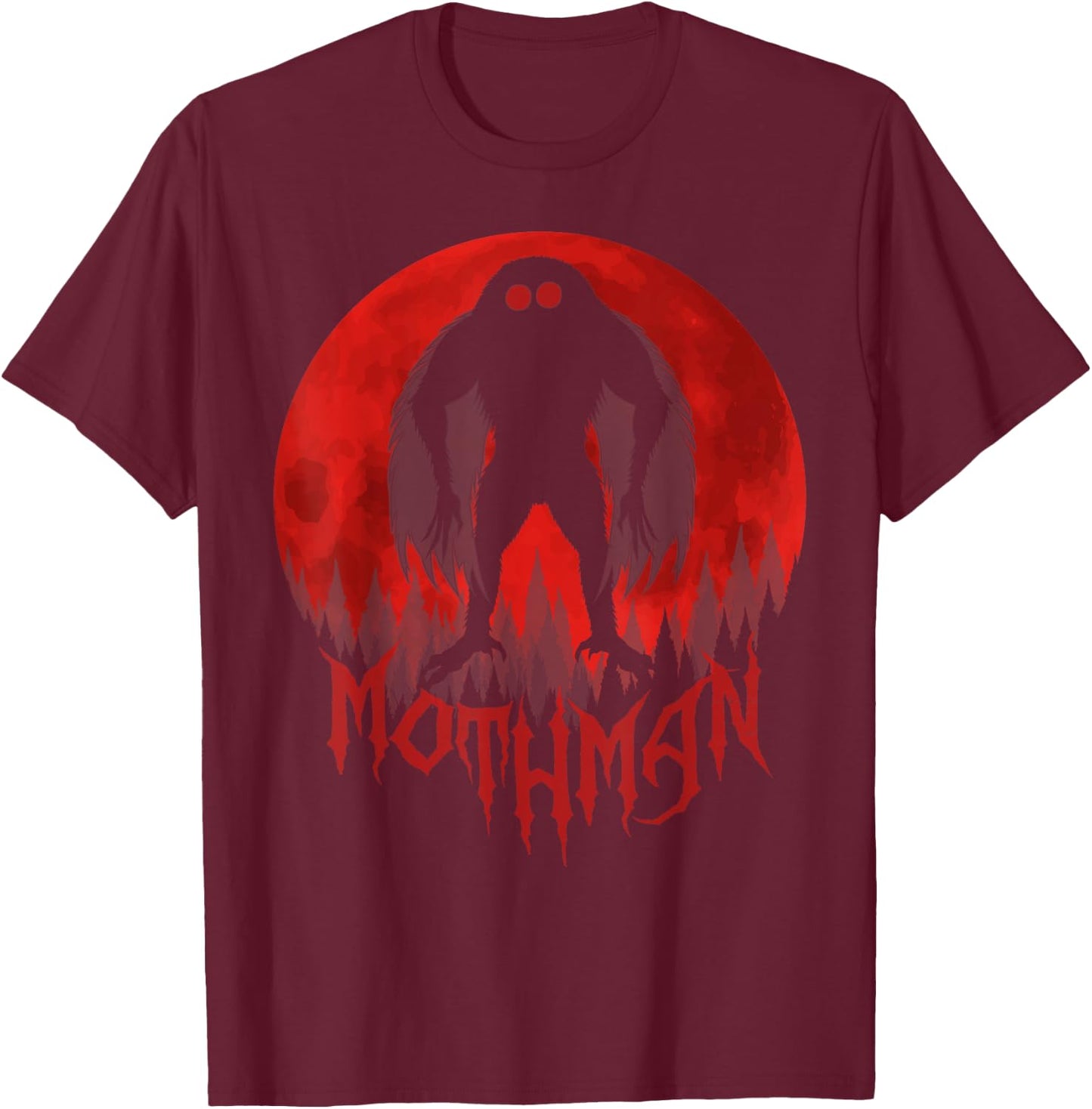 Mothman Full Moon! Cool Cryptid Women, Kids Mothman T-Shirt - T-Shirt | Maroon