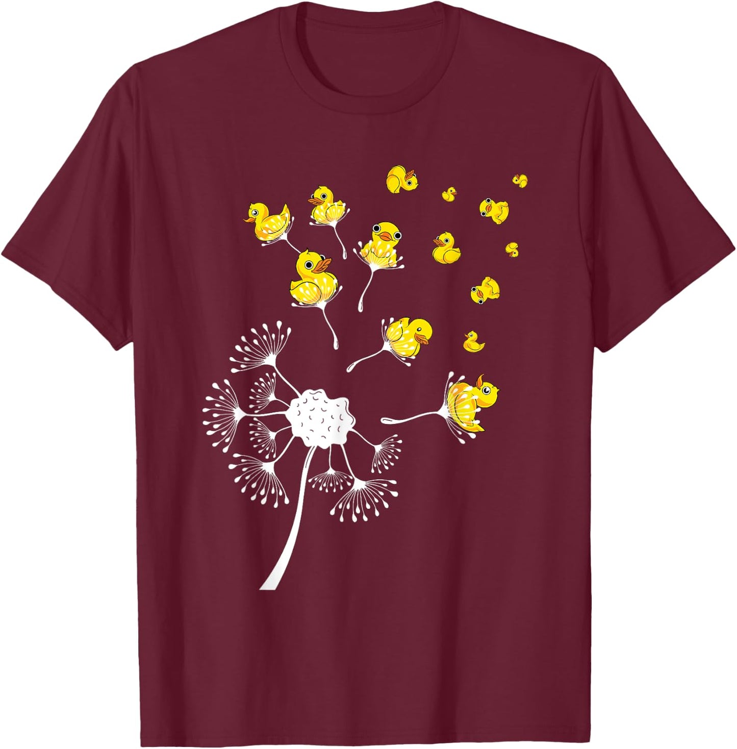 Dandelion Duckling Duckie Bath Toy Ducky Funny Rubber Duck T-Shirt - T-Shirt | Maroon