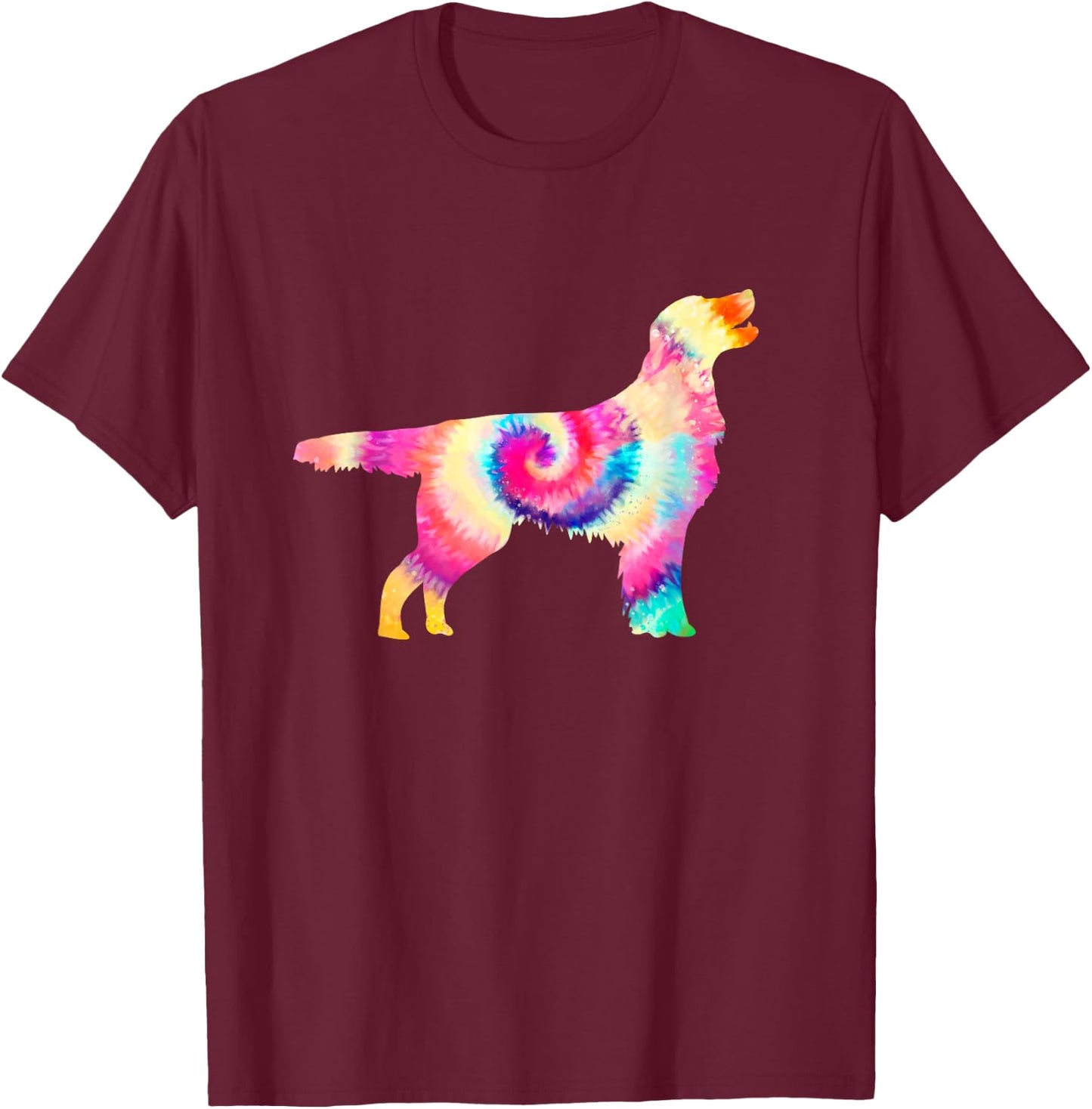 Flat-Coated Retriever Flat-Coat Dog Lover Tie Dye T-Shirt - T-Shirt | Maroon