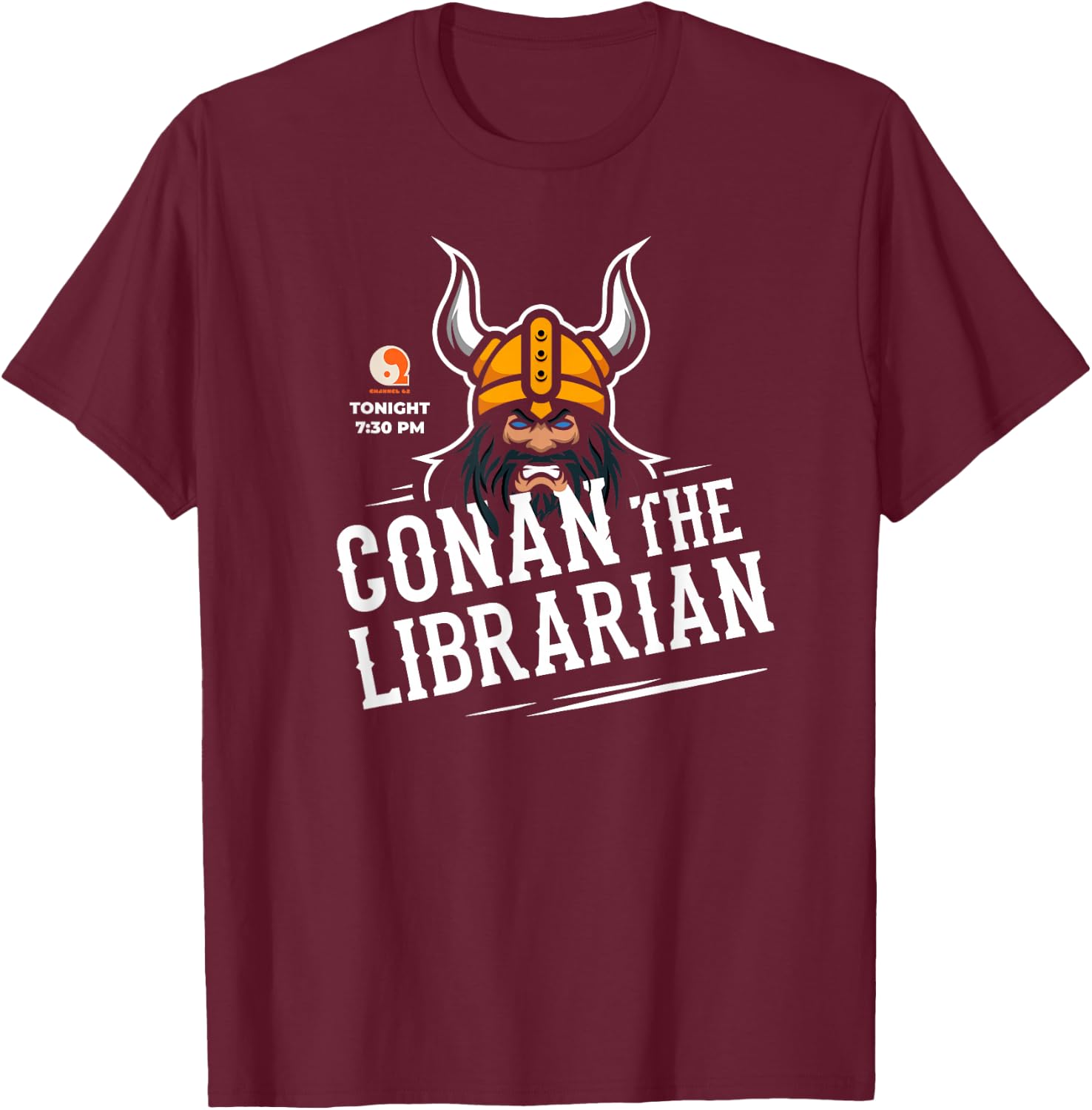 Conan The Librarian T-Shirt - T-Shirt | Maroon
