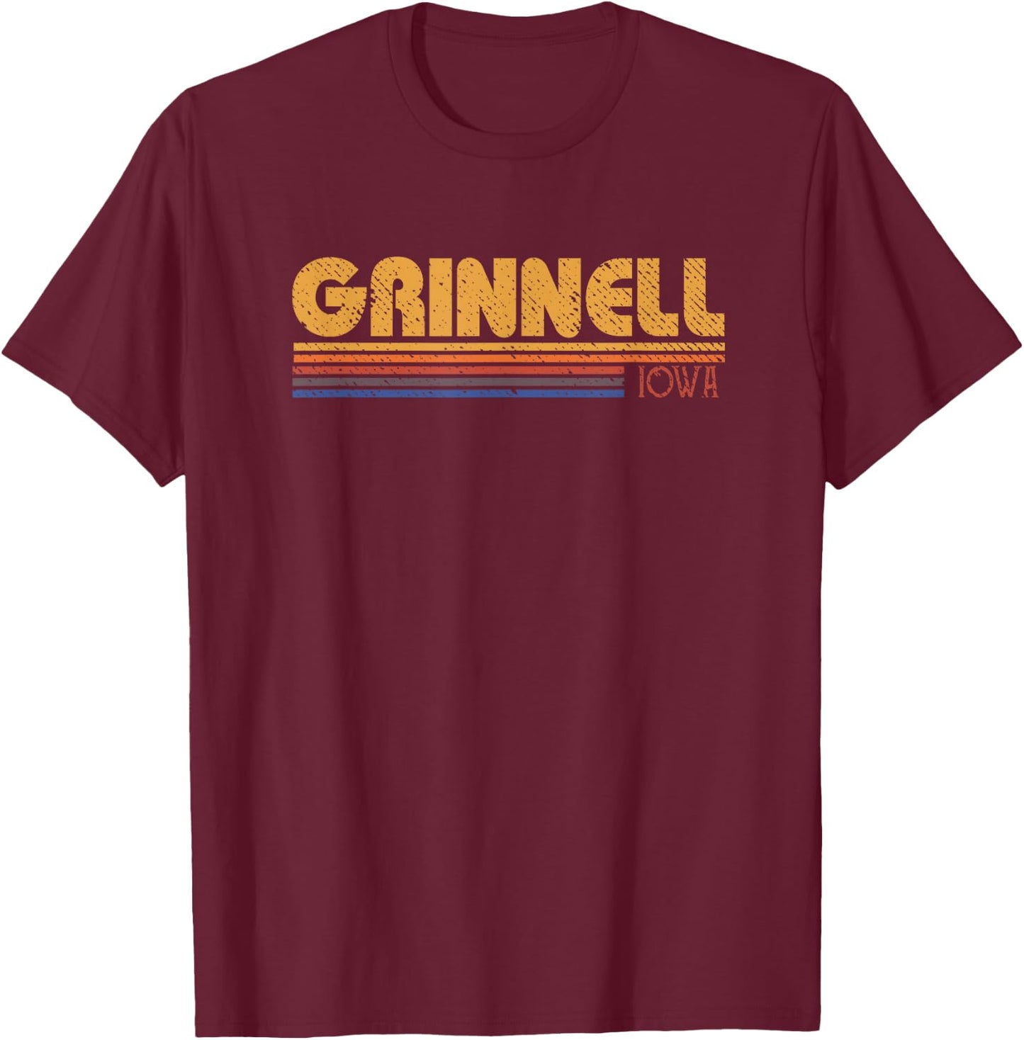 Retro Grinnell Iowa T-Shirt - T-Shirt | Maroon
