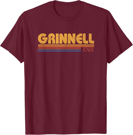 Retro Grinnell Iowa T-Shirt - T-Shirt | Maroon