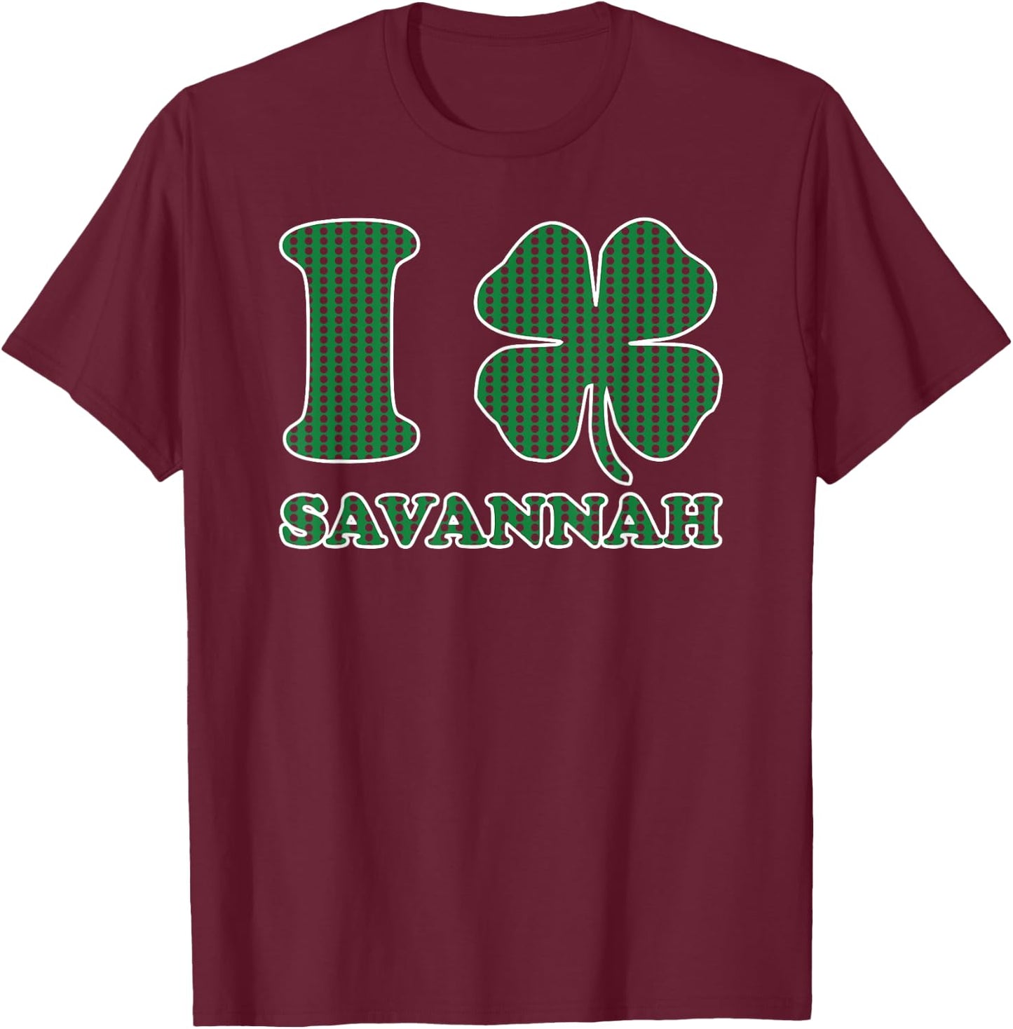 I Shamrock Savannah Funny St Patricks Day Clover Novelty T-Shirt - T-Shirt | Maroon