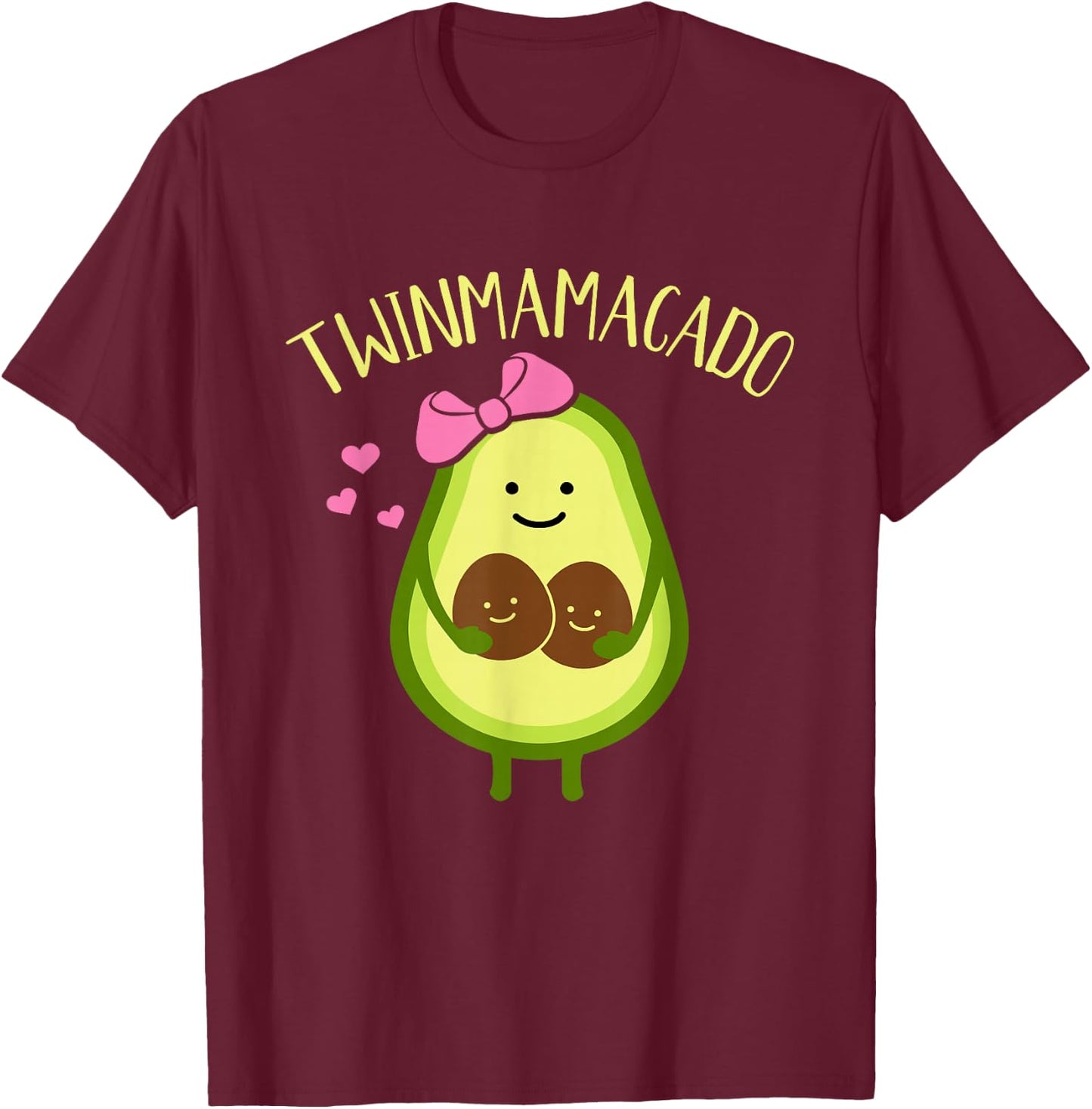Twin Mamacado for Mom of Twins T-Shirt - T-Shirt | Maroon