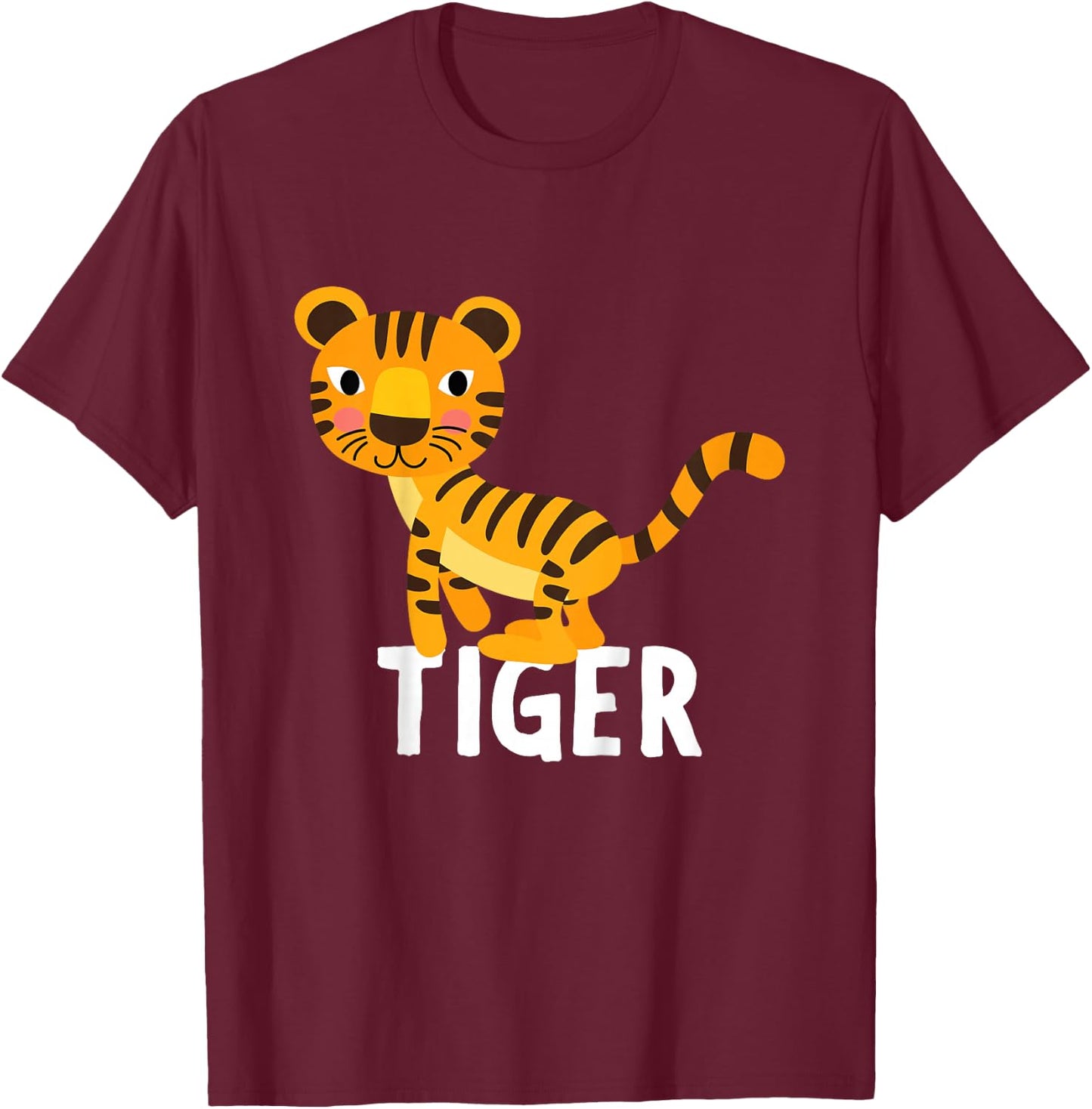 Tiger Shirt For Boys Or Girls | Cute Tiger Gift T-Shirt - T-Shirt | Maroon