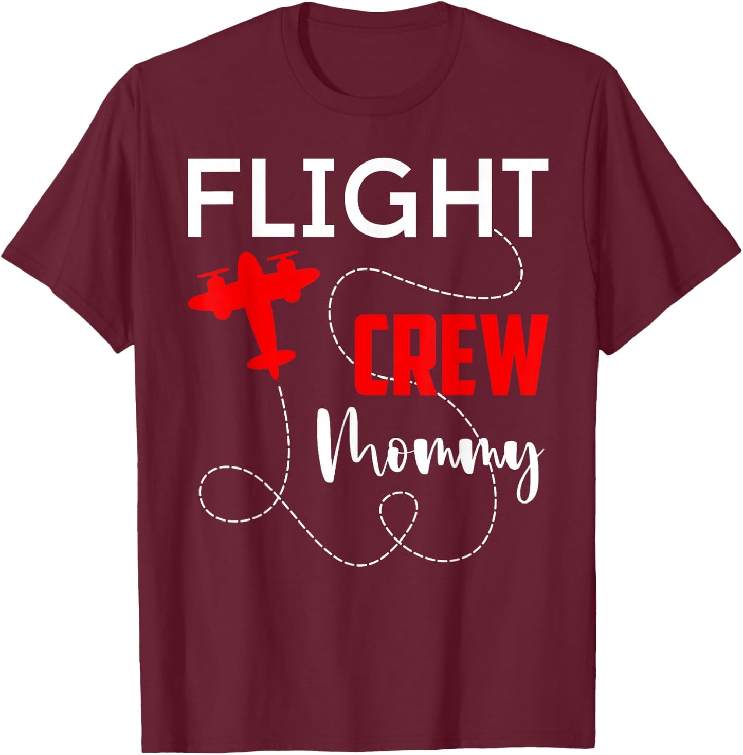Flight Crew Mommy Birthday Squad Pilot Airplane Trip 2026 T-Shirt - T-Shirt | Maroon