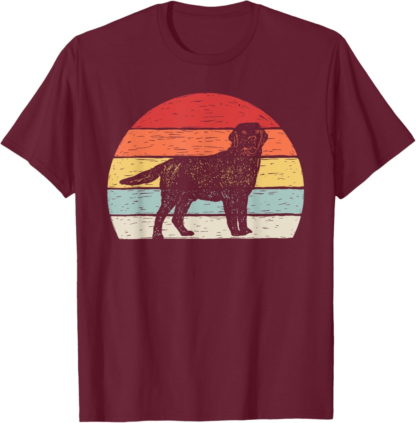 Vintage Retro Labrador Retriever Dog Women Girls Kids T-Shirt - T-Shirt | Maroon