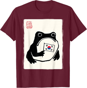 Korean Flag Men Women Kids South Korea T-Shirt - T-Shirt | Maroon