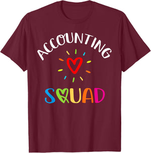 Accounting Squad Cute Proud Accountant Crew Matching T-Shirt - T-Shirt | Maroon
