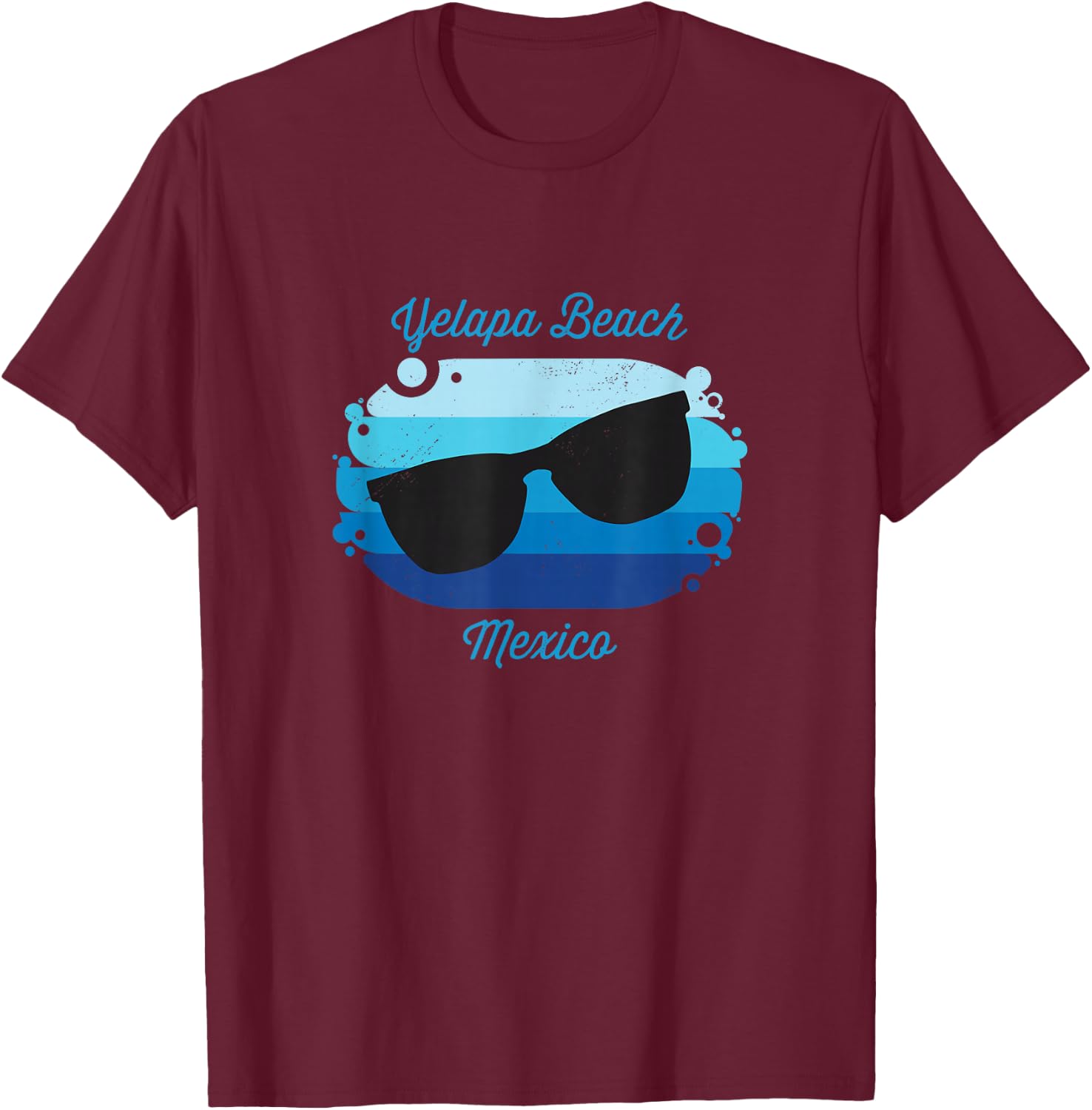 Yelapa Beach Mexico Souvenir Nautical Surfer Graphic T-Shirt - T-Shirt | Maroon