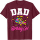 Dad of the Birthday Girl Roller Skates Bday Skating Party T-Shirt - T-Shirt | Maroon