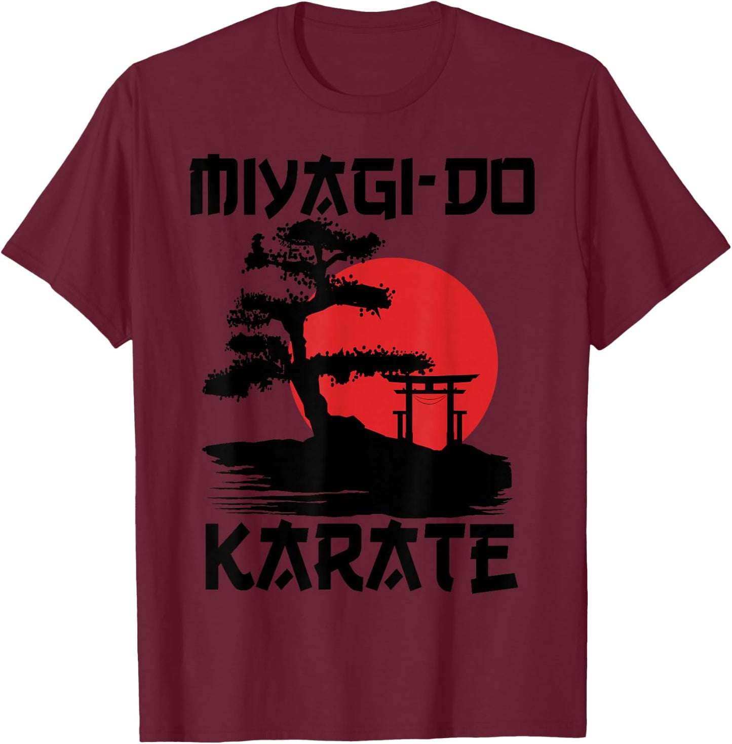 Retro Vintage Miyagi Road Karate Life Bonsai Martial Arts T-Shirt - T-Shirt | Maroon