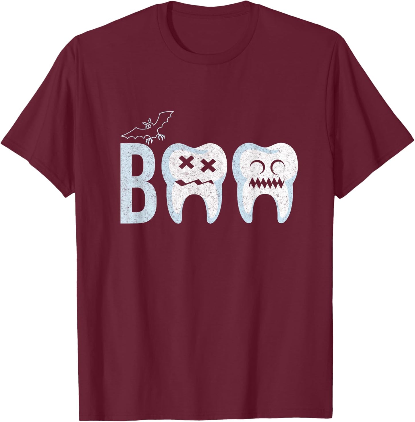 Funny Dentist Dental Teeth Halloween Boo Dental Medicine T-Shirt - T-Shirt | Maroon