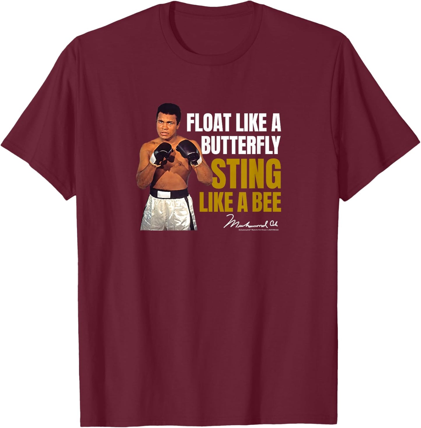 Muhammad Ali - Float Like A Butterfly T-Shirt - T-Shirt | Maroon
